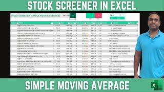 Building a Dynamic & Interactive Stock Screener in Excel based on Simple Moving Average