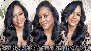 ISEE Invisible Hairline Half Wig | Kinky Straight Flip Over Wig | Beginner-Friendly Install & Review