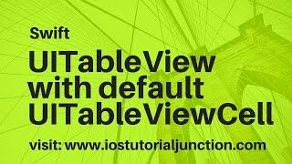 How to create UITableView in Swift3