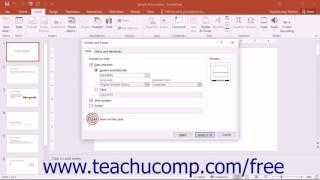 PowerPoint 2016 Tutorial Setting the Slide Header and Footer Microsoft Training