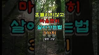 흔들리지않고 마음편히 살아가는 법 3가지 #인생명언 #지혜