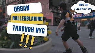 ROLLERBLADING THROUGH NEW YORK CITY - 2 Hockey players flow through the concrete jungle on wheels