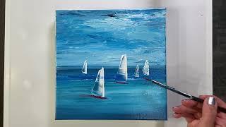 How to Paint A Seascape of Sailing Boats Cornwall - Mindfulness Painting