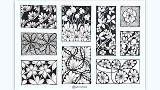 9 Zentangle Patterns For beginners | 9 Doodle Patterns | 9 easy zen-doodle patterns