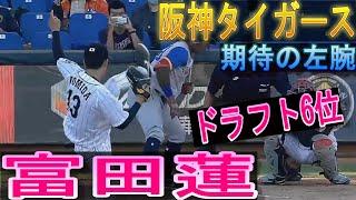 阪神タイガースドラフト6位 期待の左腕 富田蓮投手 投球シーン 2022