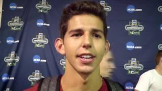 Stanford's Grant Fisher after winning his first NCAA title