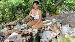 Countryside life How To Cook Salt-Crusted Grilled Fish  | Thailand village Vlog