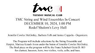 TMC String and Wind Ensembles In Concert