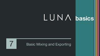 LUNA Basics - Organization, Mix Routing, Plug-Ins, & Exporting