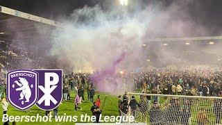 K Beerschot VA vs. Patro Eisden | Choreo, Pyro and Pitch Invasion, Beerschot celebrating the Title