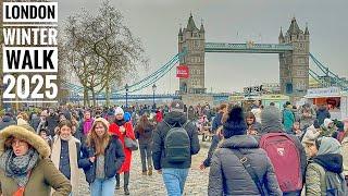 LONDON WALK 2025 | London Winter Walking Tour | London Tower Bridge to Borough Market [4K HDR]