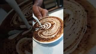 Wing Tulip Latte Art | Mocha Latte Art | Coffee Design #shorts #barista #coffee #art