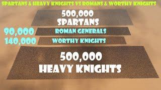 1,000,000 Spartans & Heavy Knights vs 230,000 Roman Generals & Worthy Knights | UEBS 2