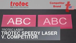 Trotec Laser: Trotec Speedy Laser V. Competitor