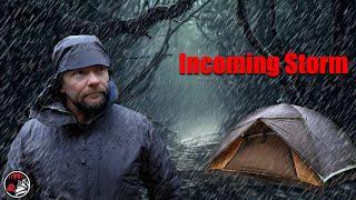 Rain Camping in a Hunting Tent in the Remote Forest - Overnight ASMR Camp