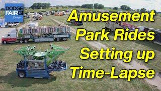 Setting up Amusement Park Rides time-lapse at 2023 Dodge County Fair