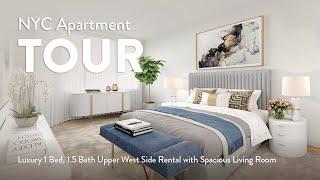 NYC Apartment Tour: Luxury 1 Bed 1.5 Bath UWS Rental Spacious Living Room (Grand Tier, F-Line)