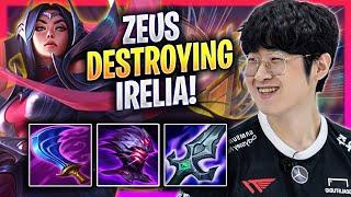 ZEUS DESTROYING WITH IRELIA! - T1 Zeus Plays Irelia TOP vs Aatrox! | Season 2023