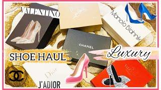 DESIGNER SHOE UNBOXING// MY FIRST CHANEL// DIOR// LOUBOUTIN// VALENTINO// MANOLO BLAHNIK// XMAS 2020