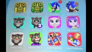 (Throwback) Temple Run 1,2, Sonic dash 1,2, My Tom 1,2, My Angela 1,2, Talking Tom 1,2, Buddy 1,2