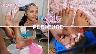 Pedicure at Home, Acrylic Toes Dupe? Mini Twists Wash Day | Maintenance & Hair Care Routine