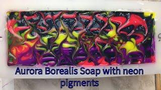 Aurora Borealis Cold Process Soap with Neon pigments