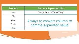 4 Ways to Convert Excel Column to Comma Separated Value