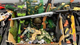 Military Guns Toys & Equipments, Box of Toys And Toy Weapons