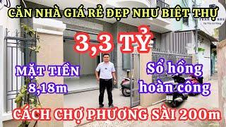 Nhà Nha Trang giá rẻ đẹp như biệt thự 3,3 tỷ mặt tiền rộng 8,18m sổ hồng hoàn công