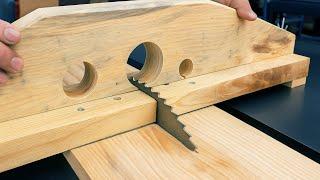 Great Idea in This Video: Bending Wood Using a Circular Saw on an Inclined-Shaft Combination Planer