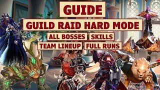 King's Raid - Guild Raid Hard Mode All Bosses Guide + Team Recommendation + Full Run