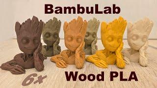 All Bambu Lab Wood PLA filaments in one video