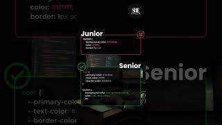 Junior vs Senior  #coder #Coding #WebDev #LearnToCode #JuniorVsSenior #CodeTips #code