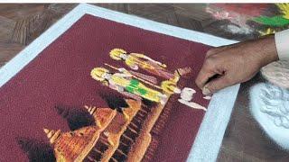 Ayodhya Ram Mandir  | Special 3D Ram Sita Rangoli Design | vijaydashmi | ramnavami |  Full Tutorial