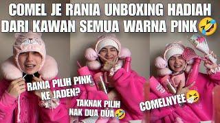 RANIA UNBOXING HADIAN DARI KAWAN COMELNYA SEMUA WARNA PINK