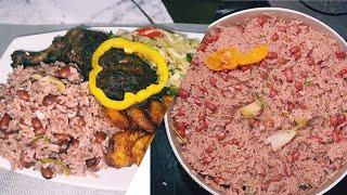 Let’s Cook the best Jamaican Style Rice & Peas. Along side Steamed cabbage & Fried sweet plantains.