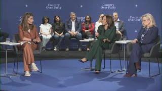 Vice President Harris, Liz Cheney hold moderated discussion in metro Detroit