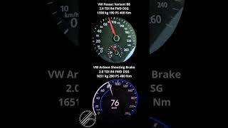 VW Arteon Shooting Brake 2.0 TDI DSG 200 PS vs VW Passat Variant B8 2.0 TDI DSG 190 PS 0-100 kmh