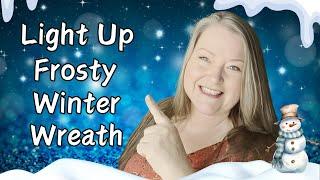 Light-Up Frosty Winter Wreath  Beautiful Deco Mesh Woodland Ruffle Wreath Tutorial