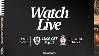 Qualification Rounds | PAOK mateco v CSM CSU Oradea | Full Basketball Game | BCL 2024-25