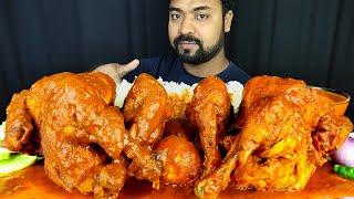 TWO SPICY WHOLE CHICKEN CURRY, RICE, EGG CURRY, GRAVY, SALAD MUKBANG ASMR EATING SHOW | BIG BITES |