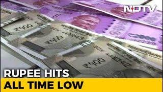 Rupee Falls To All-Time Closing Low Of 74.39 Against Dollar