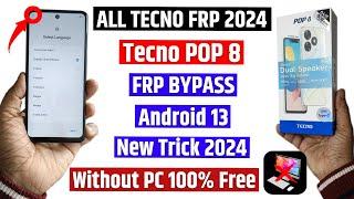 Tecno POP 8 Frp Bypass Android 13 - No need computer | All Tecno 2024 Google account bypass