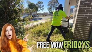 Random Door Knocking - Free Yard Clean Up - Ultra Satisfying