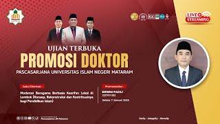 UJIAN TERBUKA PROMOSI DOKTOR ERWIN PADLI