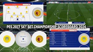 PES 2017 SKY BET CHAMPIONSHIP SCOREBOARD 2024