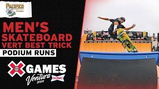 Pacifico Men’s Skateboard Vert Best Trick: Top 3 Runs | X Games Ventura 2024