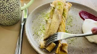 Classic Pancakes with sour cream and strawberry jam | cafe #food #vlogs  #viral  #trending