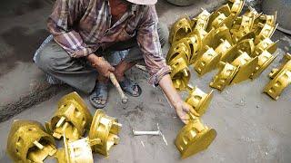 Brass IRON BOX Making Skills | Molten Metal Casting Process Using Sand Mold | Metal Casting Skills