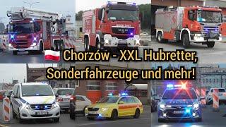  Chorzów 》Einsatzfahrten Bronto Skylift SCH68, Sonderfahrzeuge, Rettungsdienst, Polizei und mehr!